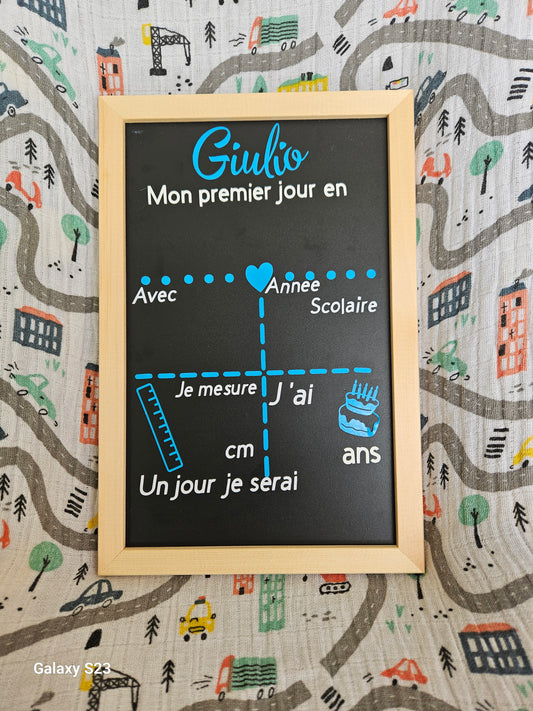 Ardoise photo de rentrée scolaire